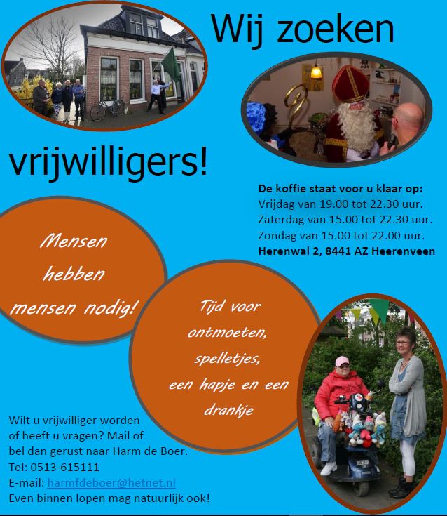 vrijwillgers gezocht